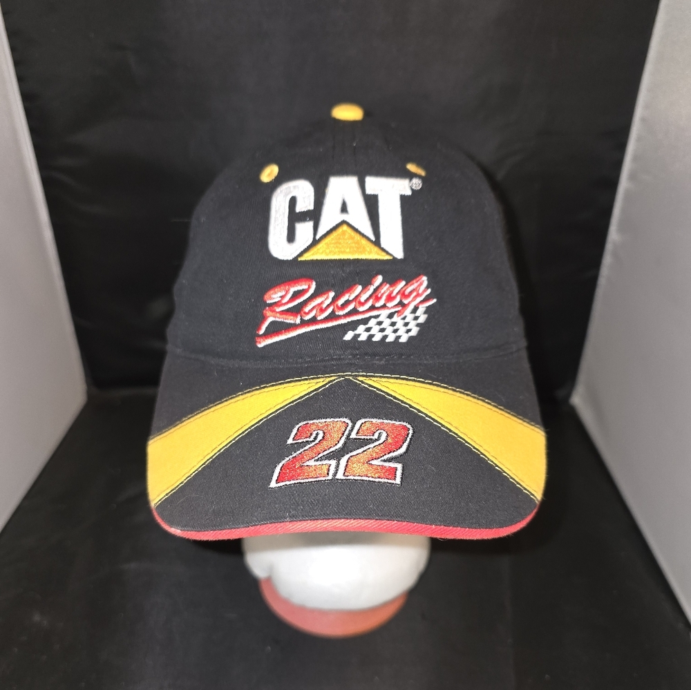 NWT Caterpillar CAT Racing Ward Burton #22  Adult Strapback CAP Blk NASCAR 2004